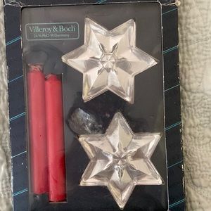 NIP Villeroy & Boch glass candle holders and candles